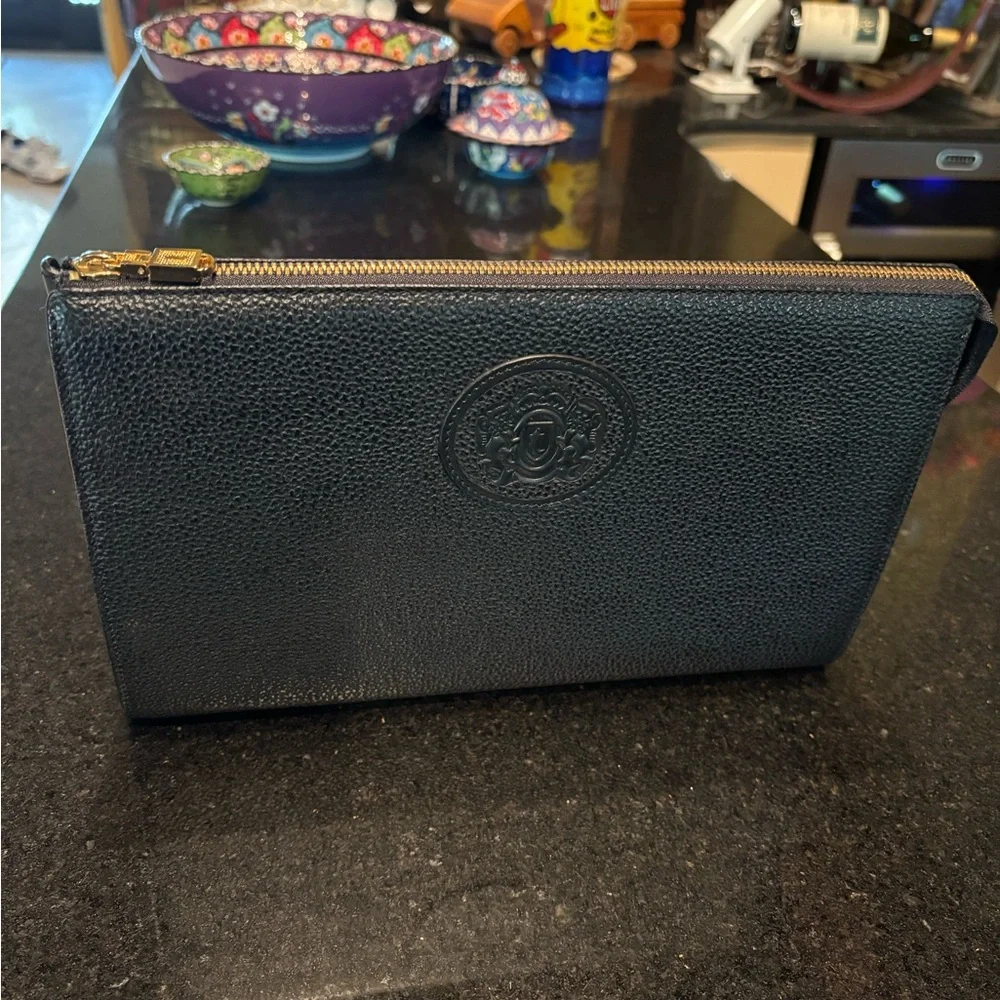 Black Leather Men's Clutch by A. Testoni